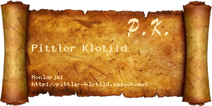 Pittler Klotild névjegykártya